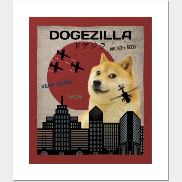 Dogezilla Wall Art by SunGraphicsLab